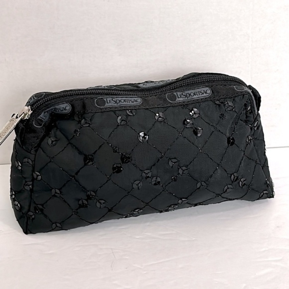 LeSportsac Black with sequins Cosmetic Bag small